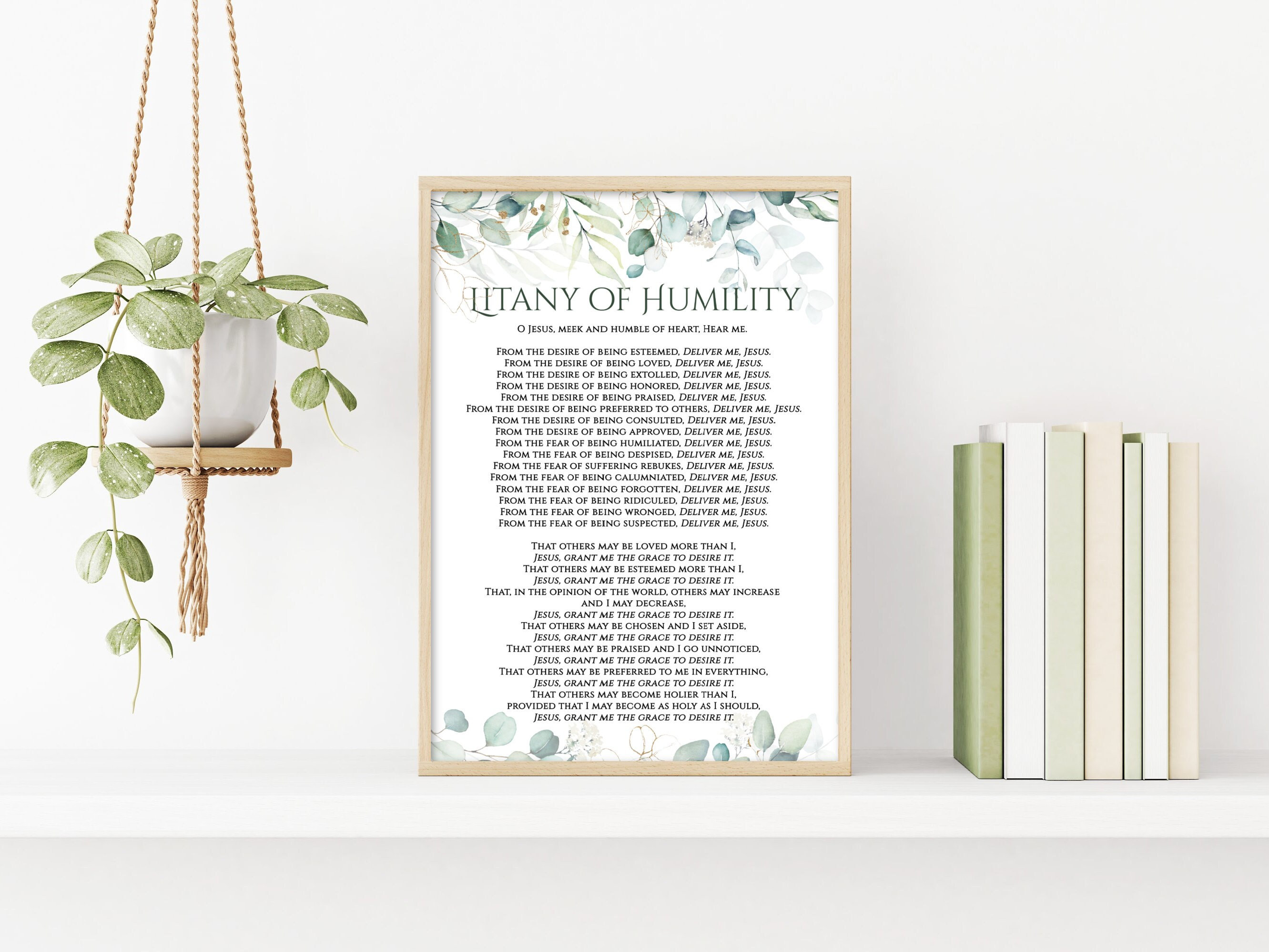 Litany Of Humility Prayer Printable Humility Prayer Print Etsy