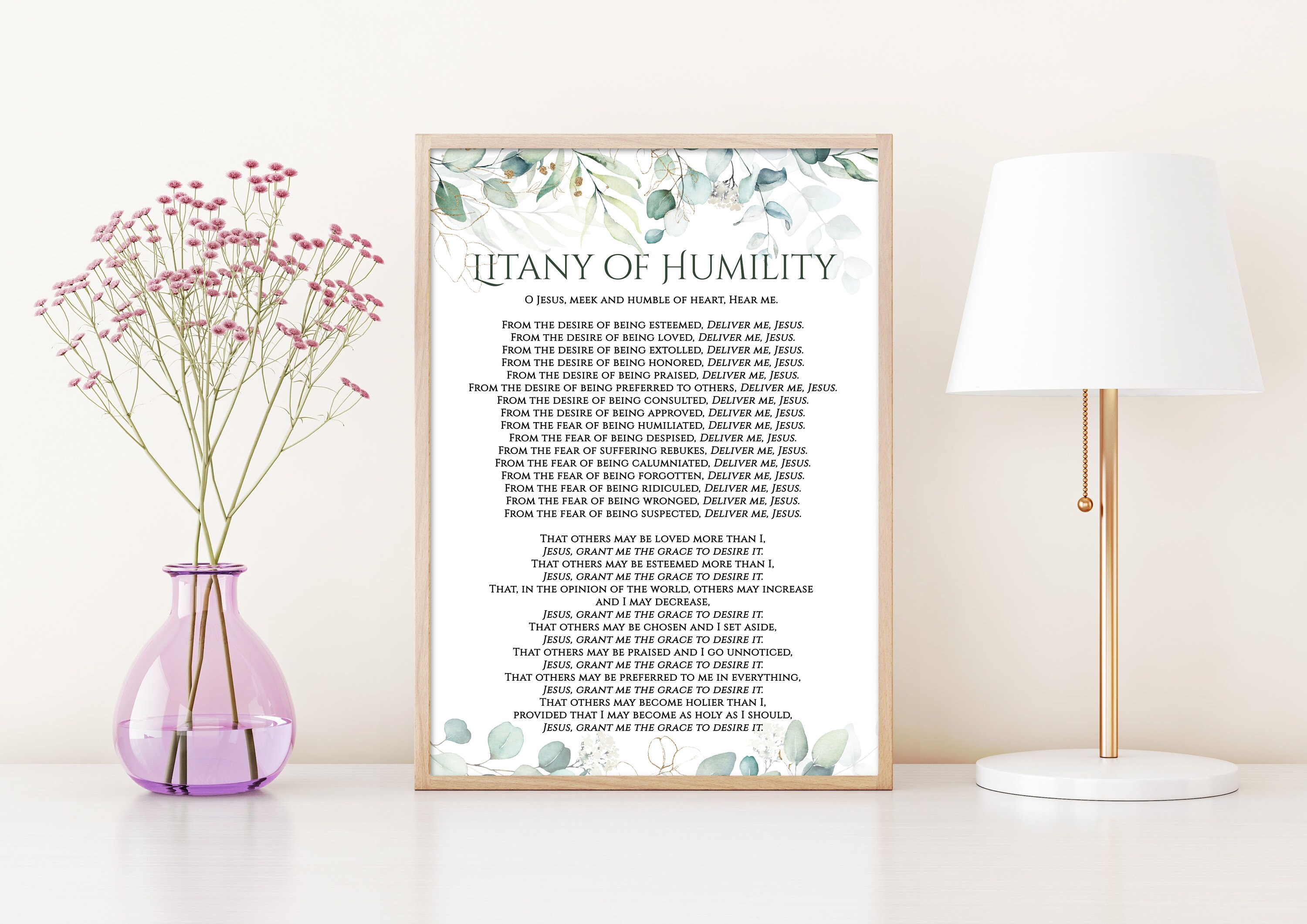Litany of Humility Prayer Printable Humility Prayer Print Deliver Me