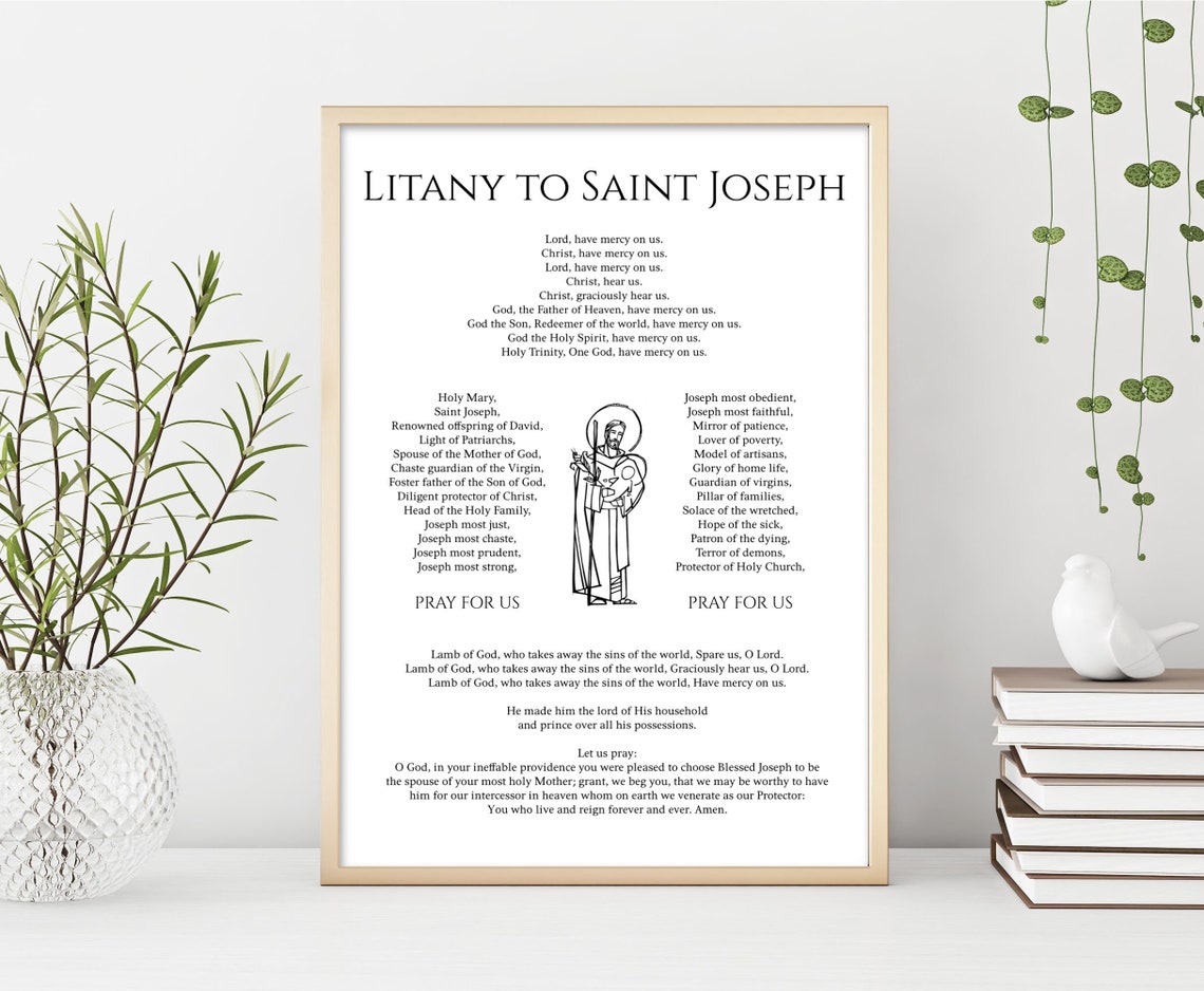 Litany to St Joseph Prayer Printable Litany to Saint Joseph Etsy