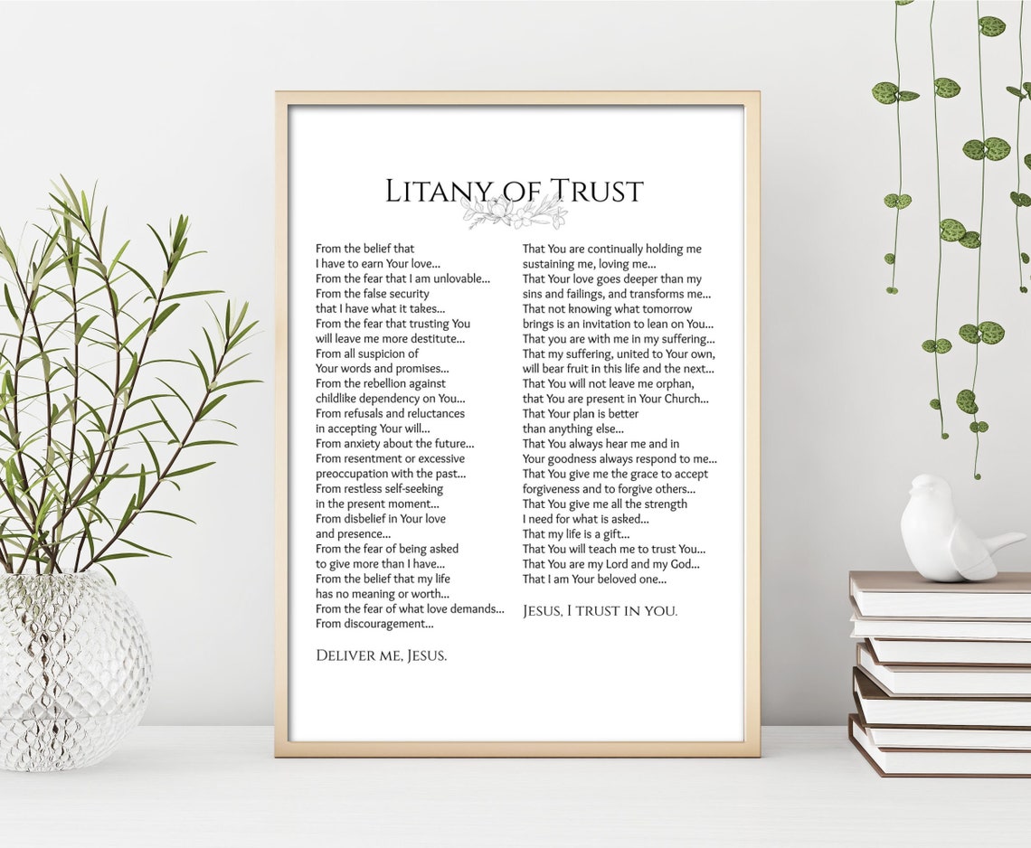 Litany of Trust Prayer Printable Jesus I Trust in You Prayer Etsy