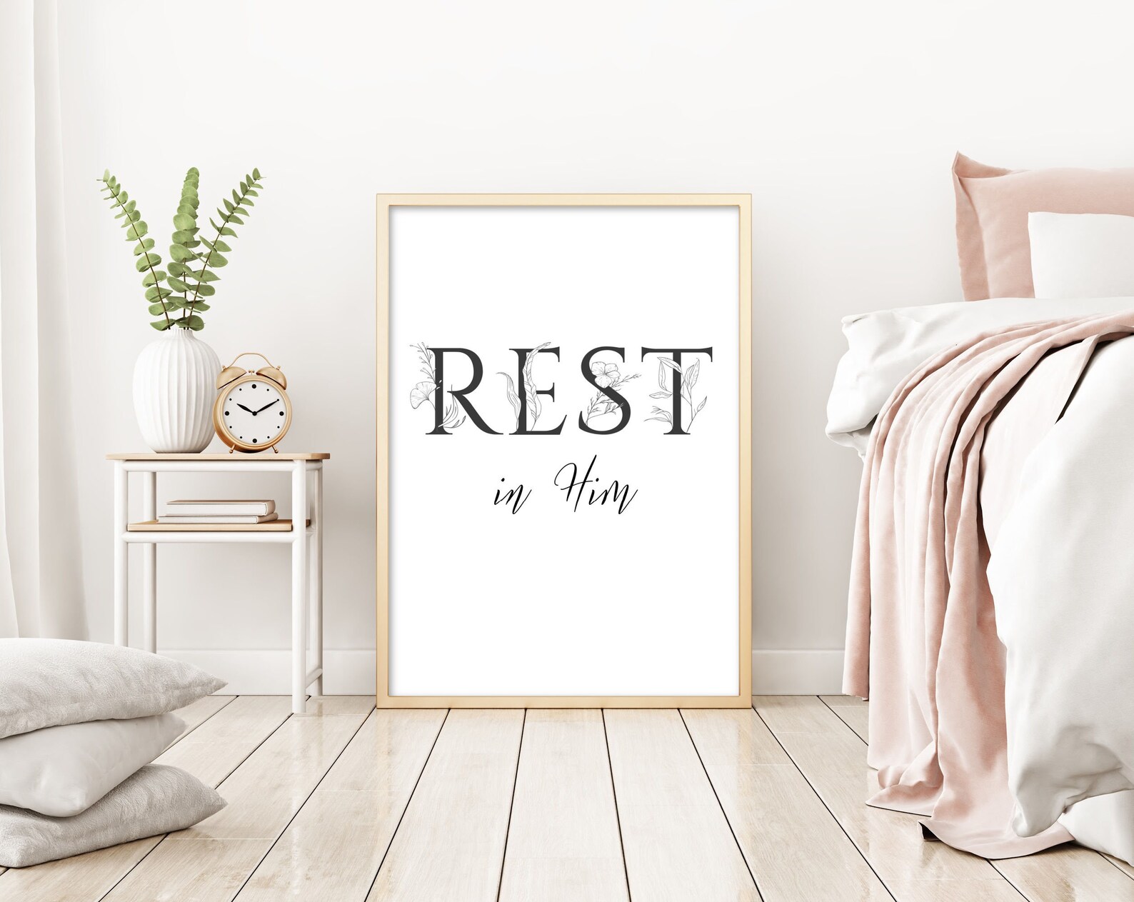Rest in Him Printable Rest in Him Wall Art Print Rest in Him Etsy