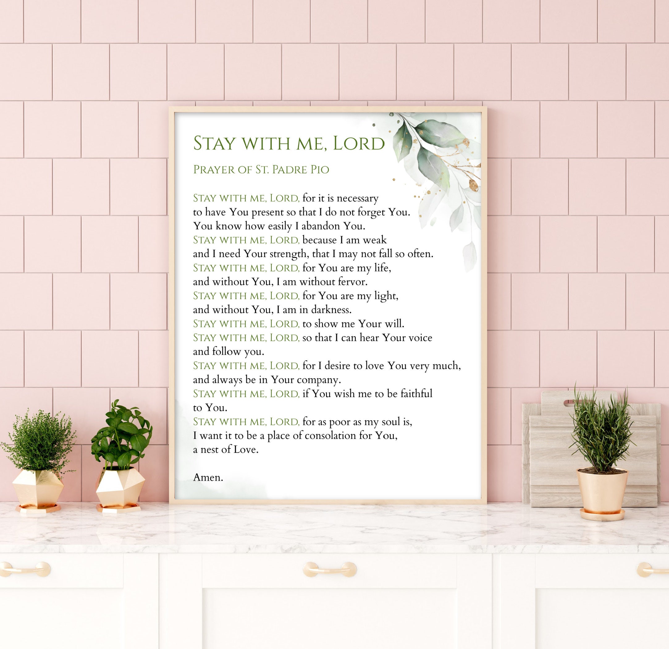 Stay With Me Lord St. Padre Pio Prayer Printable, Padre Pio Prayer ...