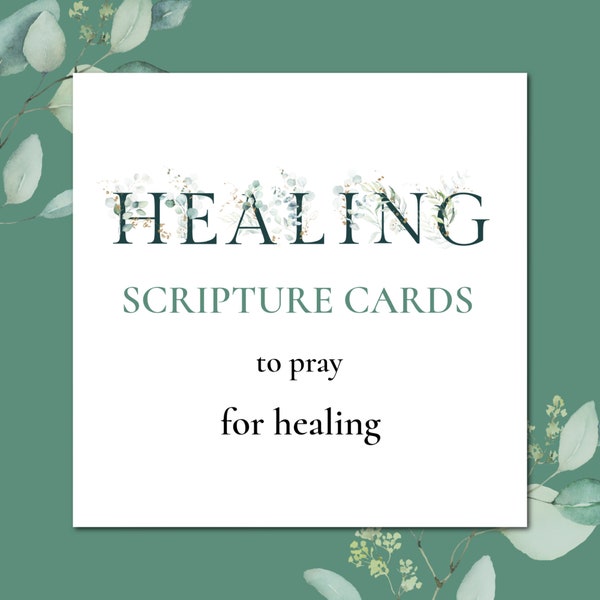 Tarjetas de Escrituras SANADORAS imprimibles, Tarjetas de versículos bíblicos curativos, Tarjetas de oración curativas, oración por la curación, regalo para personas enfermas, tarjetas curativas