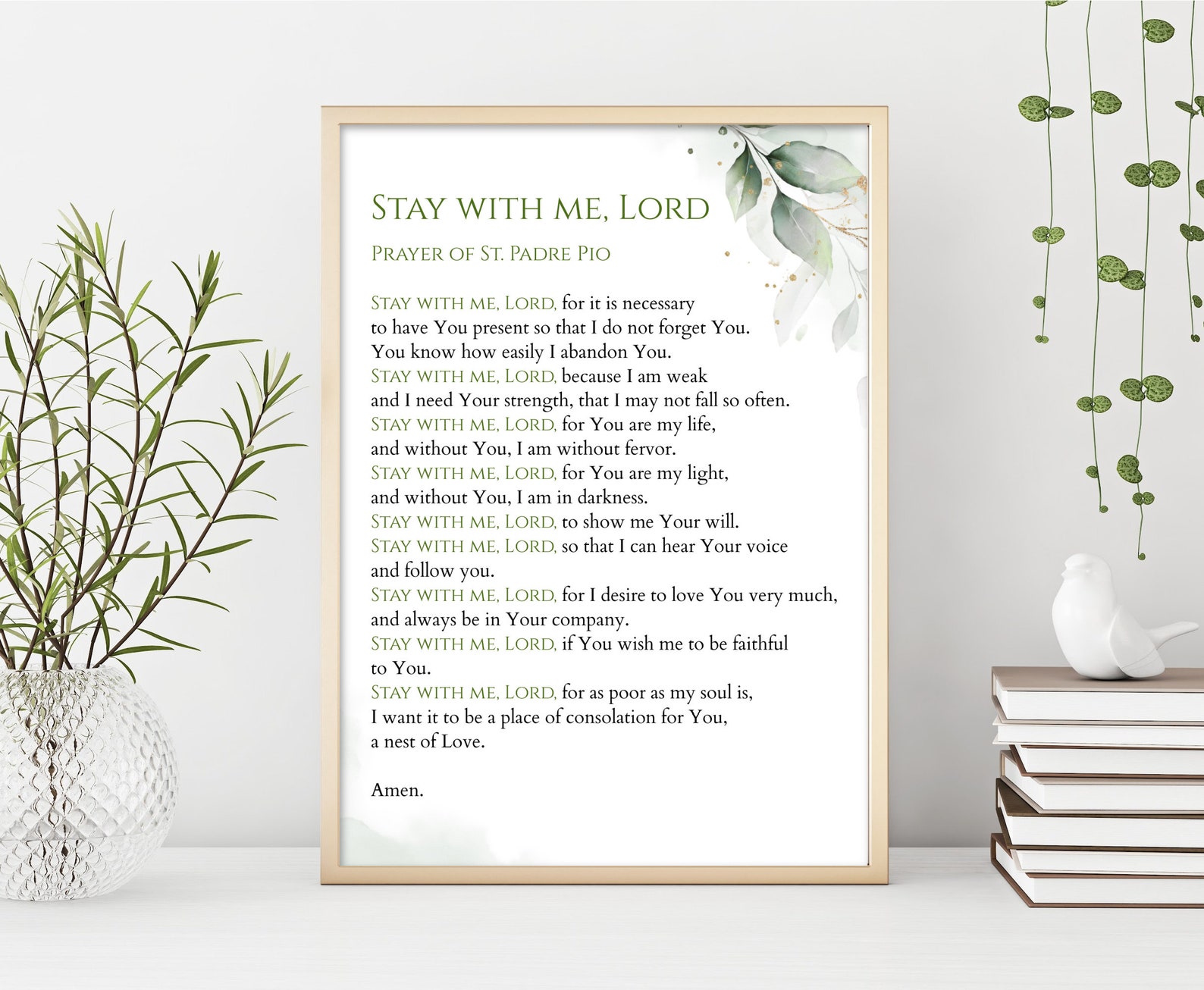 Stay With Me Lord St. Padre Pio Prayer Printable, Padre Pio Prayer ...