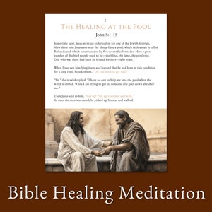 Bibelheilungsmeditation zum Ausdrucken, Bibelheilungsmeditation, Johannes 5: 1-15, Bibelheilungsgebet, Ignatian-Kontemplation, Heilungsgebet