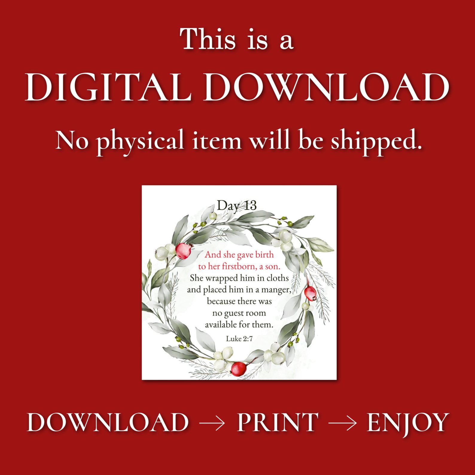 Advent Scripture Calendar Printable, Advent Calendar DIY, Christmas