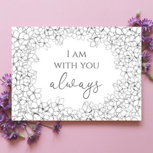 I am with You Always printable, Matthew 28:20, scripture wall art printable, bible verse wall art, scripture wall decor, bible verse print