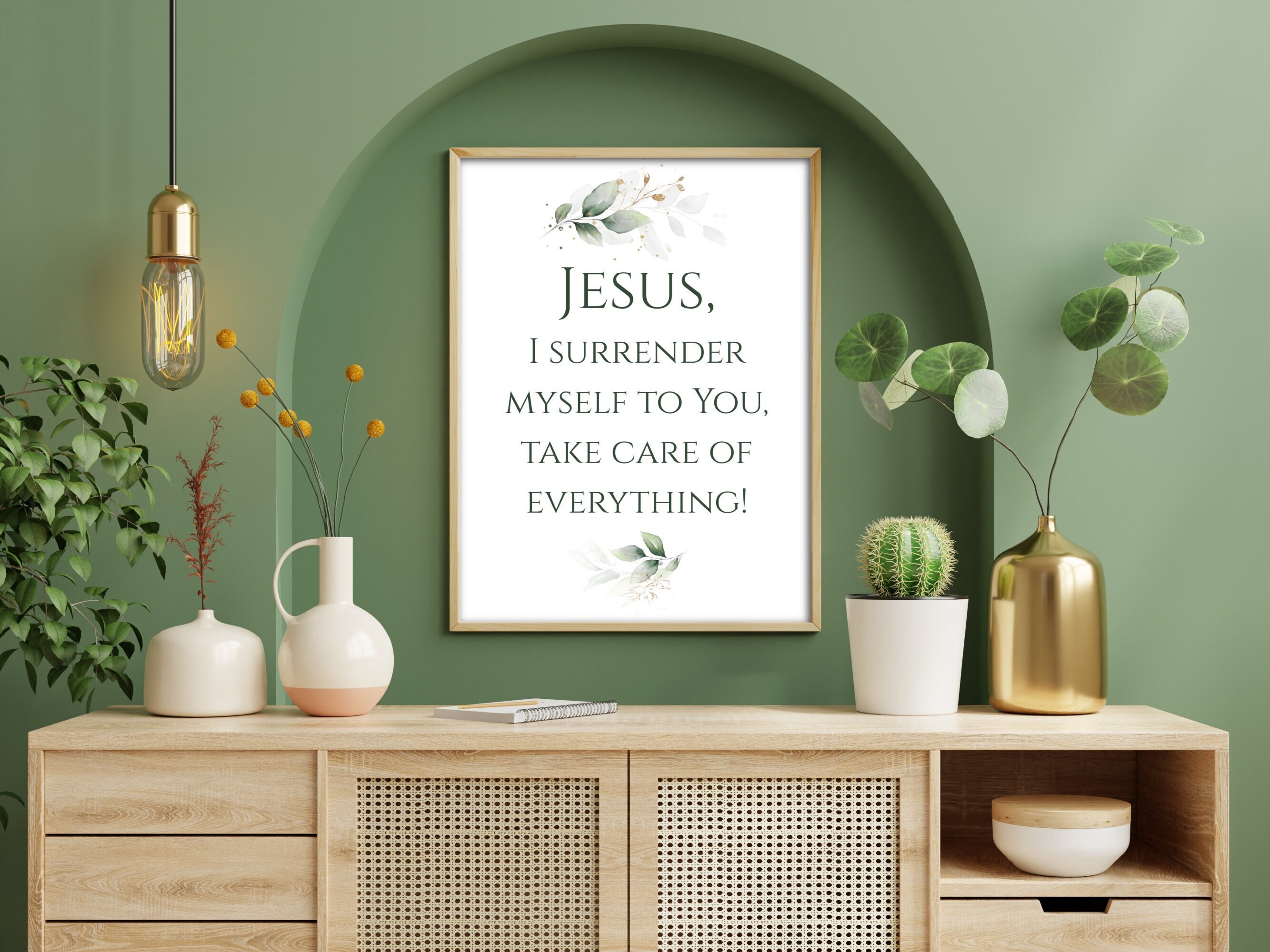 Jesus I Surrender Myself to You Print, Surrender Prayer Wall Art