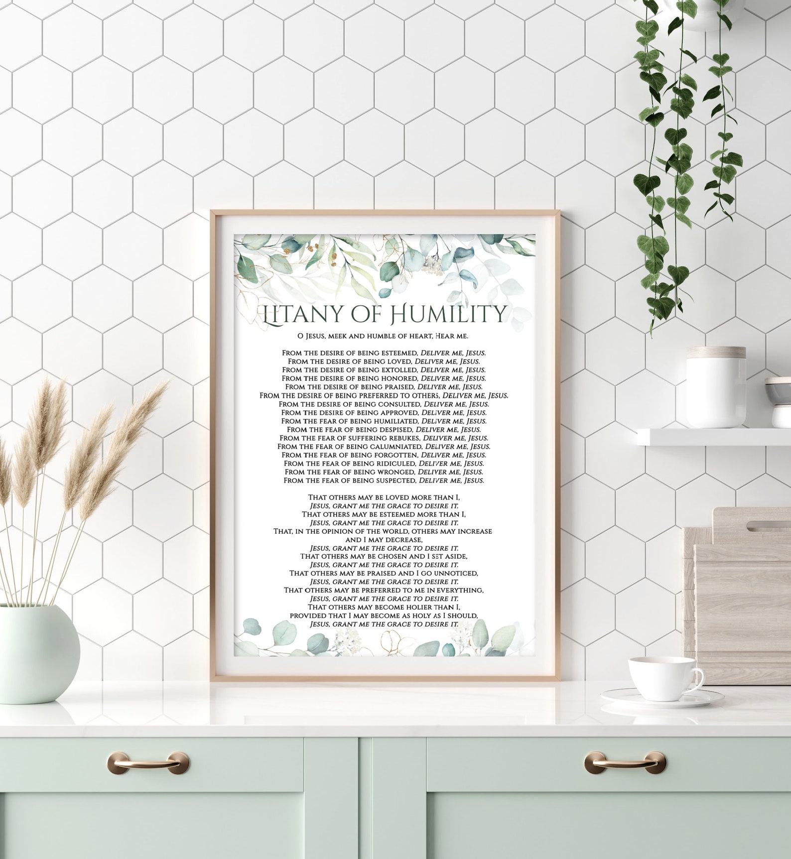 Litany of Humility Prayer Printable Humility Prayer Print Etsy