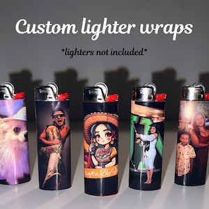 Custom Lighter wraps lighter glossy sticker (lighter not included)