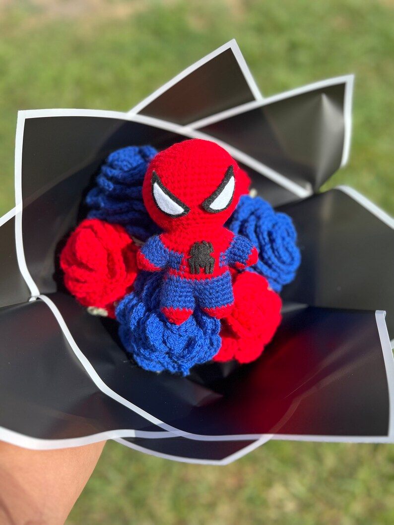 Spiderman Crochet Bouquet made to Order Etsy