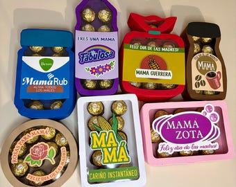 Small Mother’s Day boxes with chocolates, cajas pequeñas para día de las madres con chocolates, mamá fabulosa, mamá zota