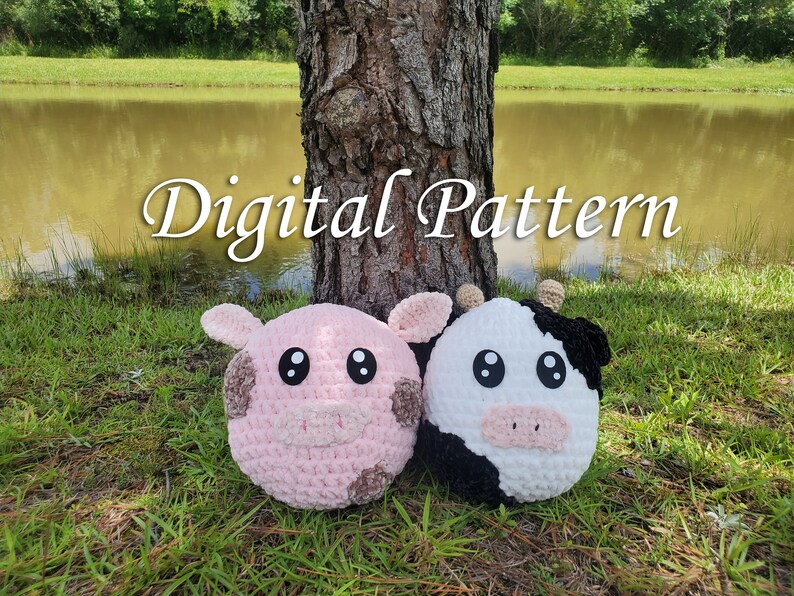 Strawberry Blueberry Cow & Piggy Squishmallow Crochet Pattern Etsy