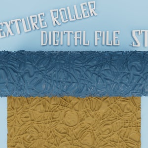 Tangled | Roller Texture | Polymer Clay | Hand roller | Rolling pin | Digital STL File