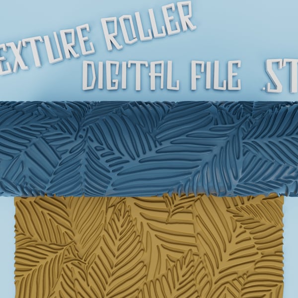 Tropical pattern  | Roller Texture | Polymer Clay | Hand roller | Rolling pin | Digital STL File