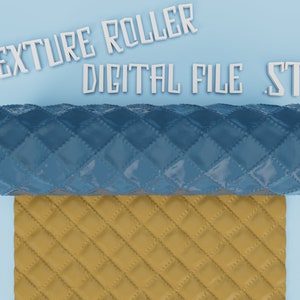 Quilted  | Roller Texture | Polymer Clay | Hand roller | Rolling pin | Digital STL File