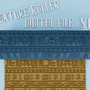 Aztec pattern | Roller Texture | Polymer Clay | Hand roller | Rolling pin | Digital STL File