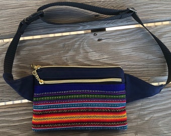 Fanny Pack ~ Canvas ~ 8.5 in x 5 in ~ for Waist & Crossbody  ~ for Smartphone, Travel, ID , Cash, Passport ~ Guatemalan Cotton