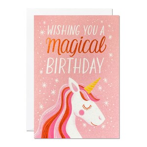 Birthday Unicorn Animal Birthday Card Kids Greeting Card Birthday Card for Girls Unicorn Gifts Childrens Birthday Gift image 3