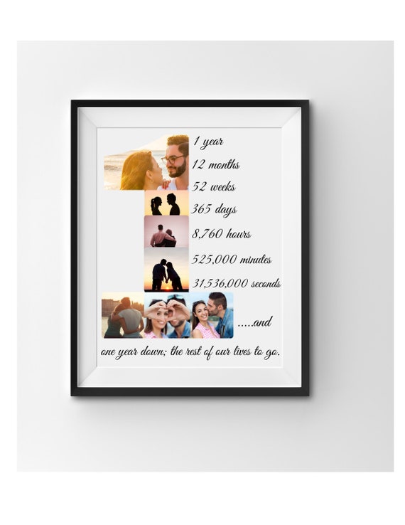 First Anniversary Gifts for Boyfriend, 1 Year Anniversary Gift for Husband,  Number One Collage, One Year Anniversary Gifts, For Girlfriend