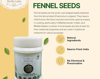 Savor the Flavor: Herbs Lake's Finest FENNEL SEEDS from India