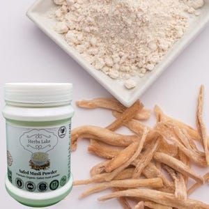 Safed Musli Powder – Ayurvedic Vitality & Wellness Herb | 8oz, 16oz, 32oz | Herbs Lake | ISO Certified | Organic | Free Shipping
