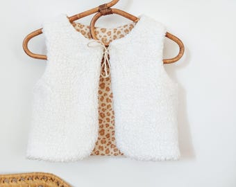 Reversible Sherpa Shepherd Vest for Babies and Kids