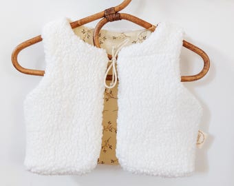 Reversible Sherpa Shepherd Vest for Babies and Kids