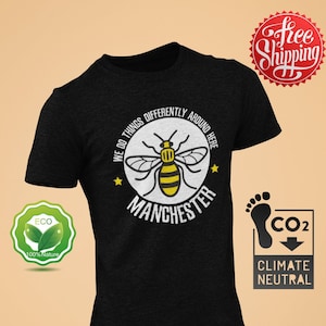 Manchester Bee, Manchester Bee shirt, Iconic Manchester Worker Bee, Manchester Gift, Eco friendly T shirt, Unisex