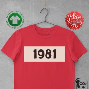 1981, Vintage shirt, Birthday shirt, Personalised birthday shirt, Birthday gift, Fortieth Birthday, 40, 1981 t-shirt.