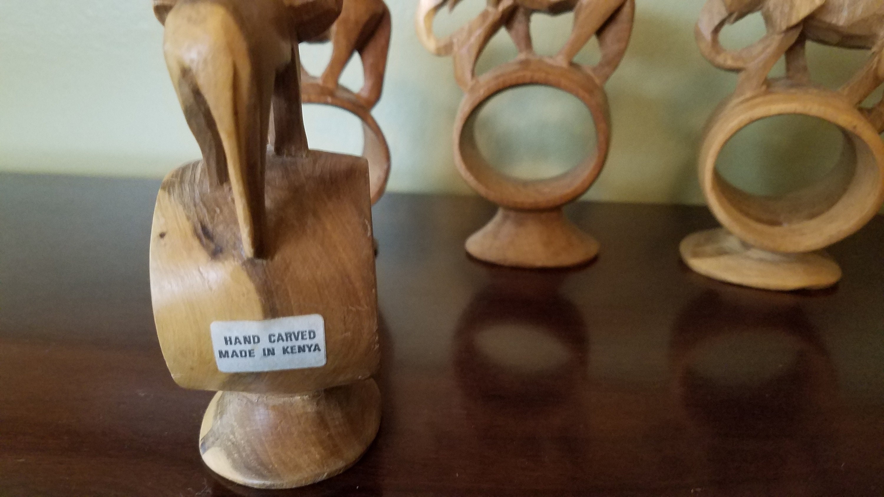 Hand Carved Kenyan Wood Napkin Holders Set of 5 Etsy UK