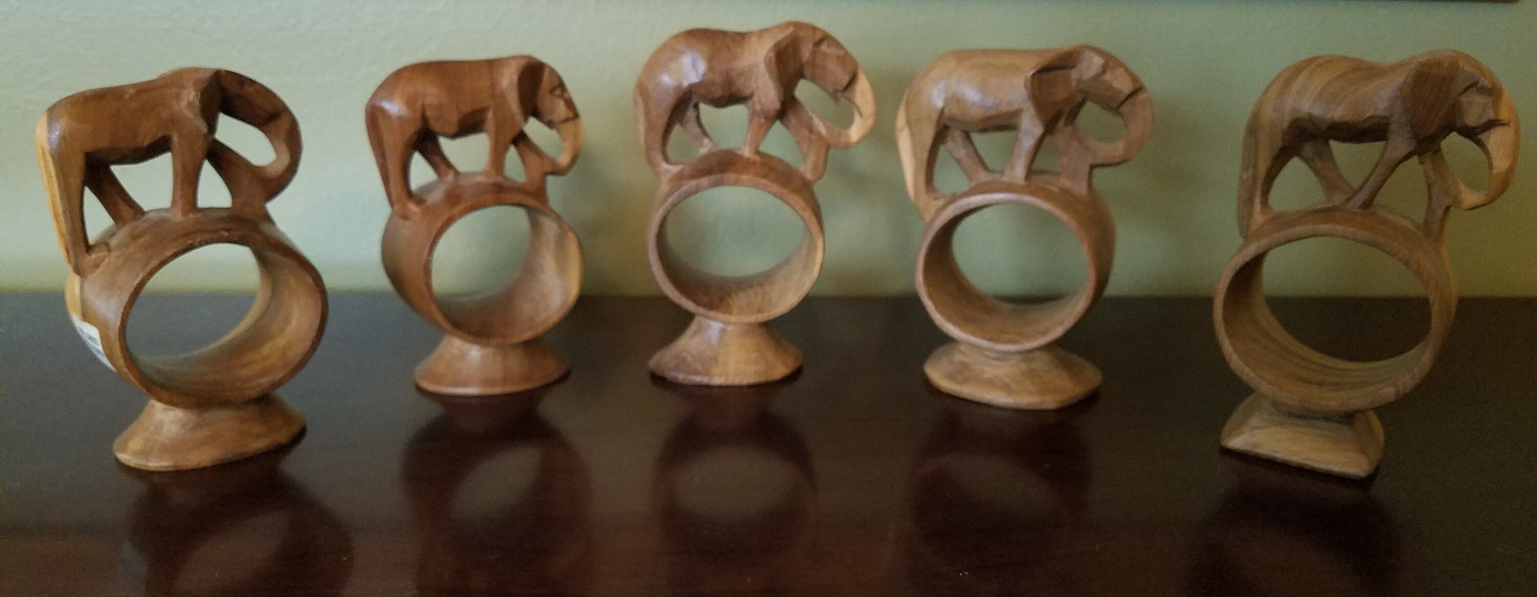 Hand Carved Kenyan Wood Napkin Holders Set of 5 Etsy UK