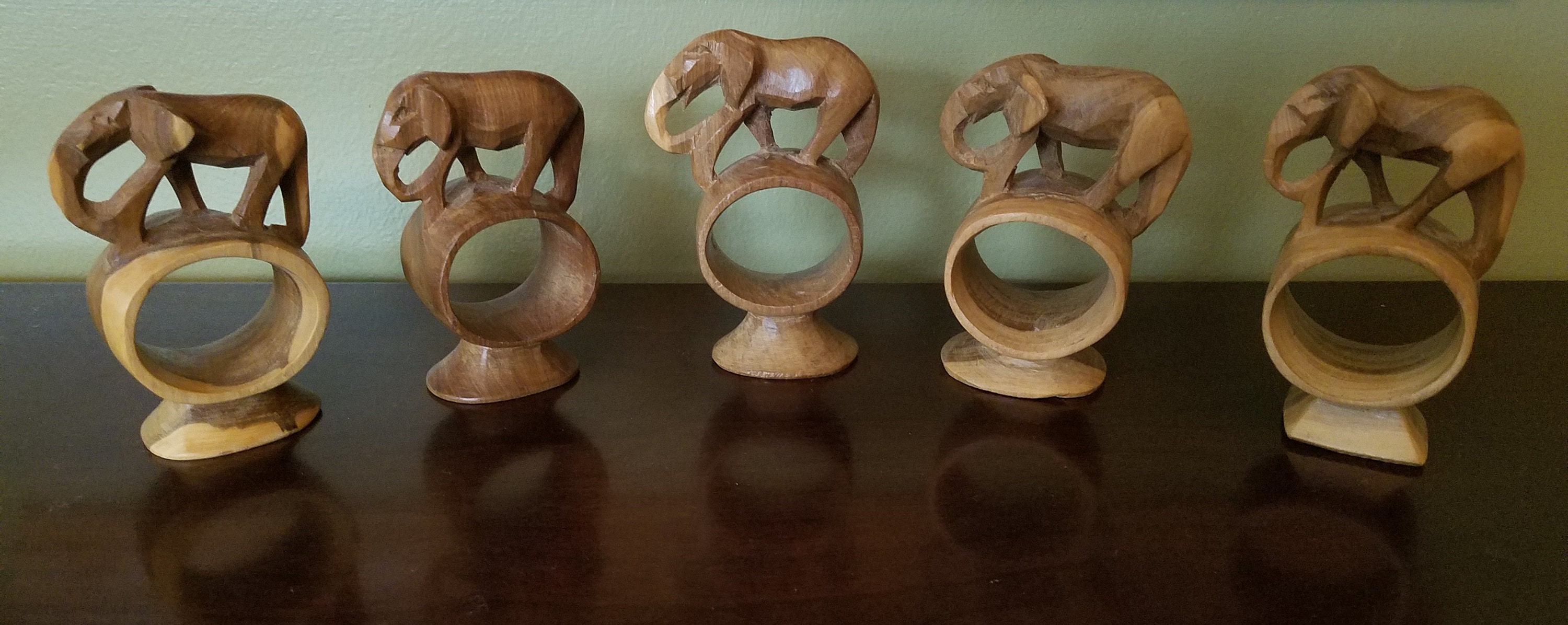 Hand Carved Kenyan Wood Napkin Holders Set of 5 Etsy UK