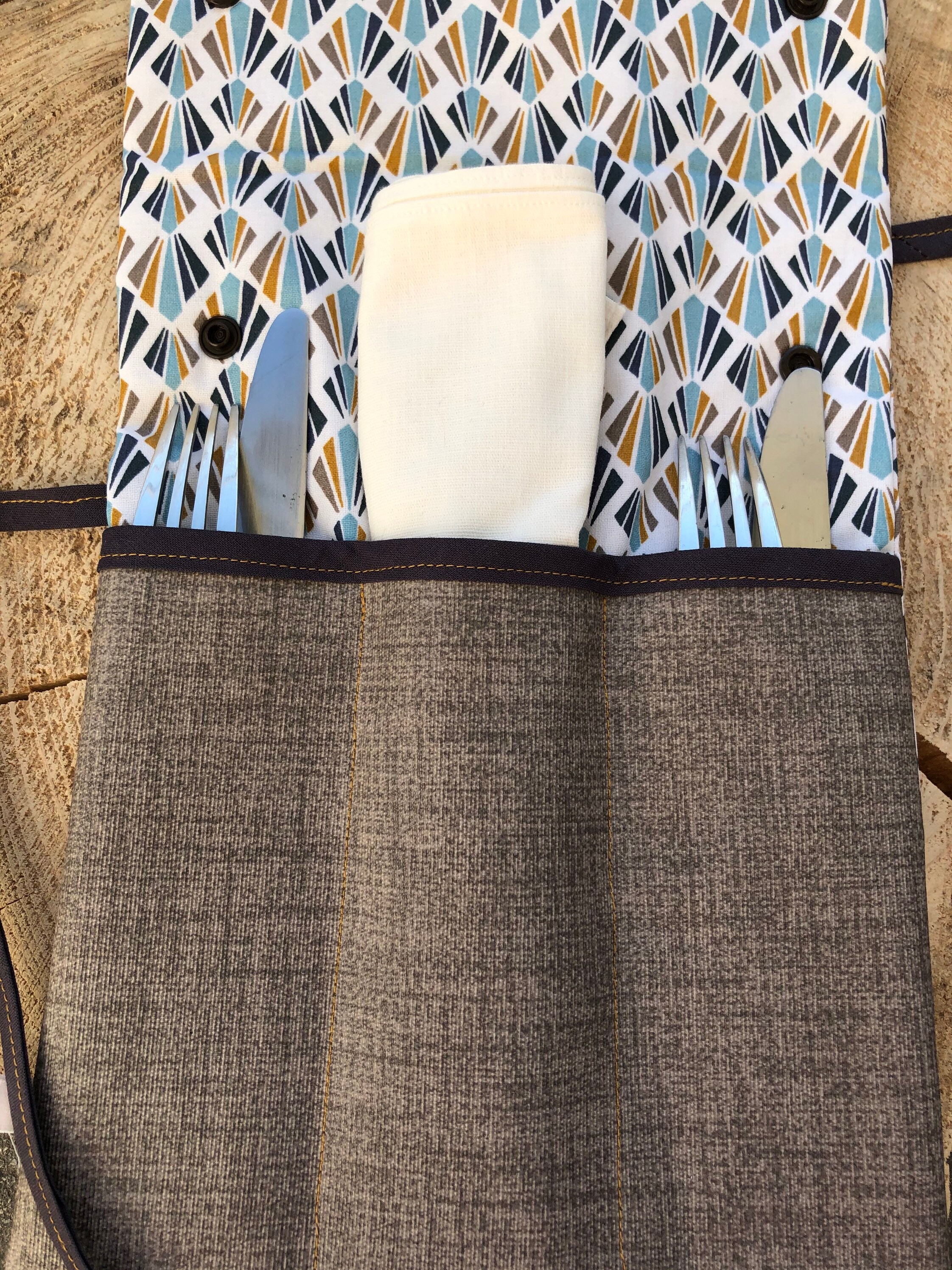 Great Cutlery Bag Roll Bag Picnic Camping Hiking Cutlery Bag Etsy UK