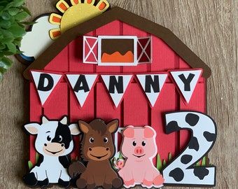 Farm Animals Cake Topper - Fiesta de cumpleaños de farm Animals - Barnyard cake topper