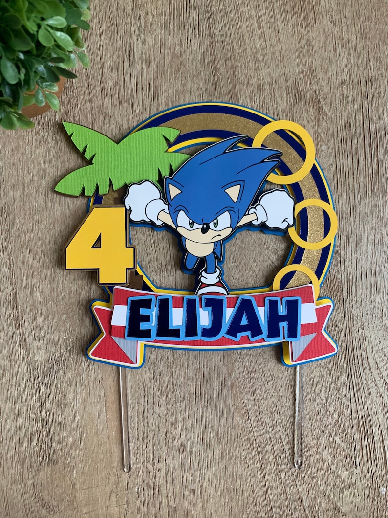 Sonic the Hedgehog Cake Topper Sonic Birthday Party Sonic Etsy