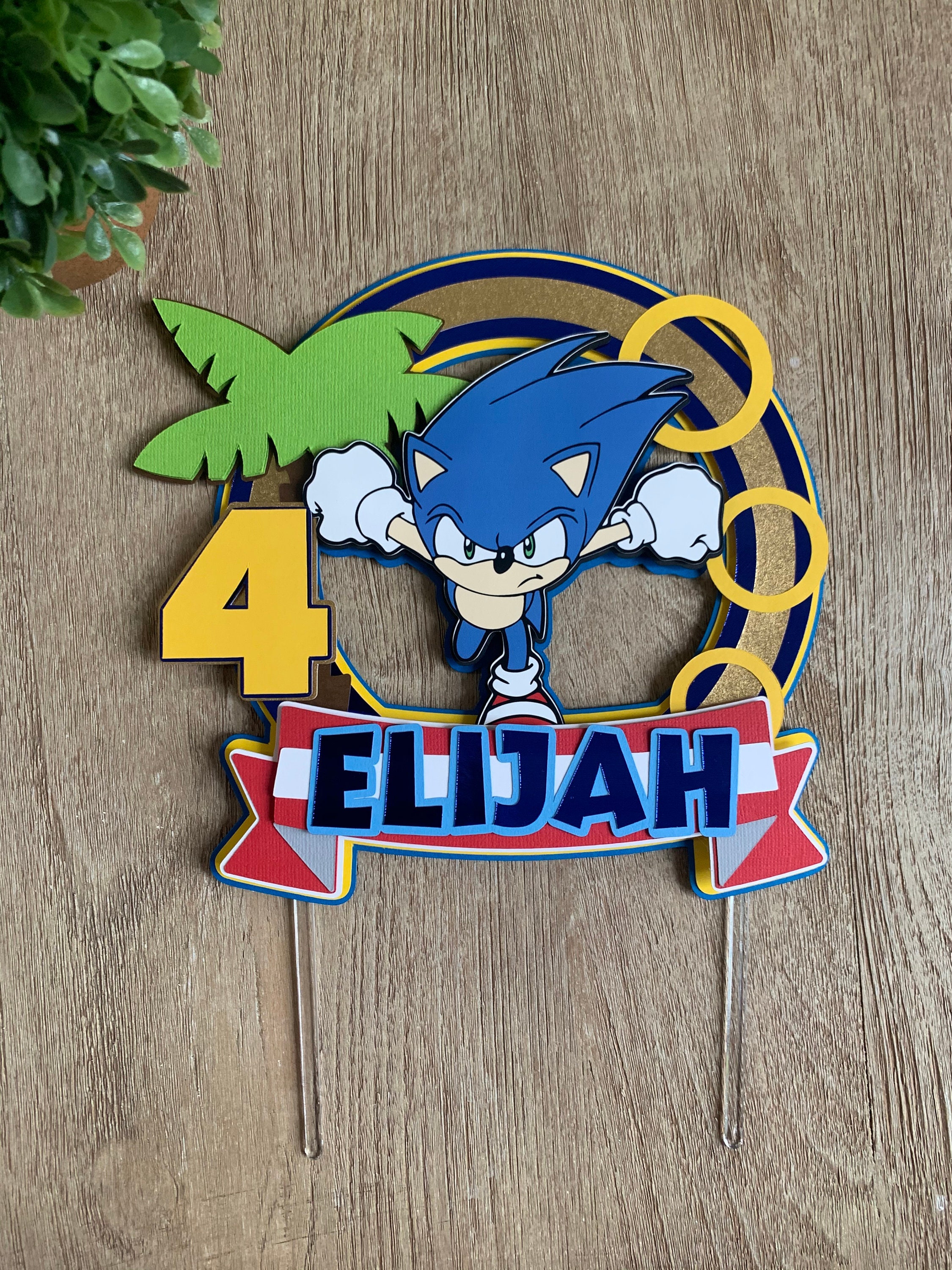 Sonic Head Cake Topper Sonic Rings Run Sonic Game Cutting -  Norway