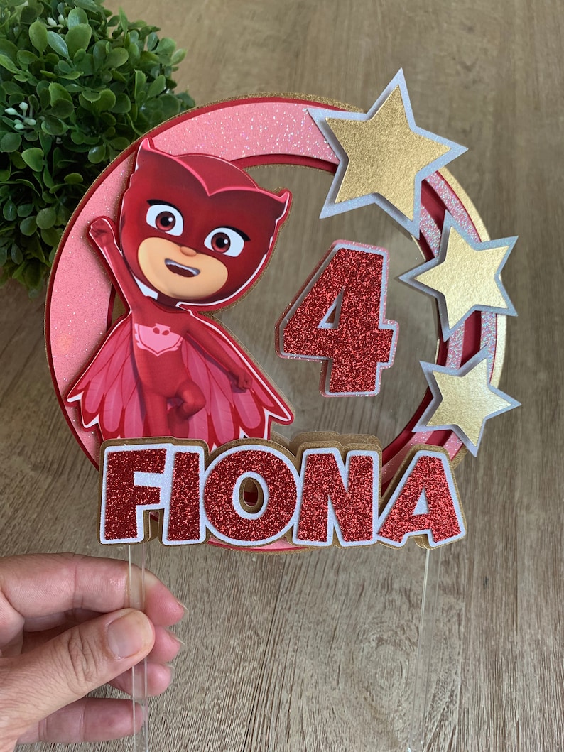 Owlette PJ Mask cake topper PJ Mask birthday topper Etsy