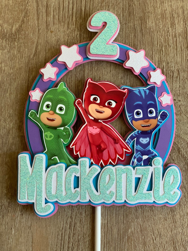 pj mask cake topper pj mask birthday topper owlette cake