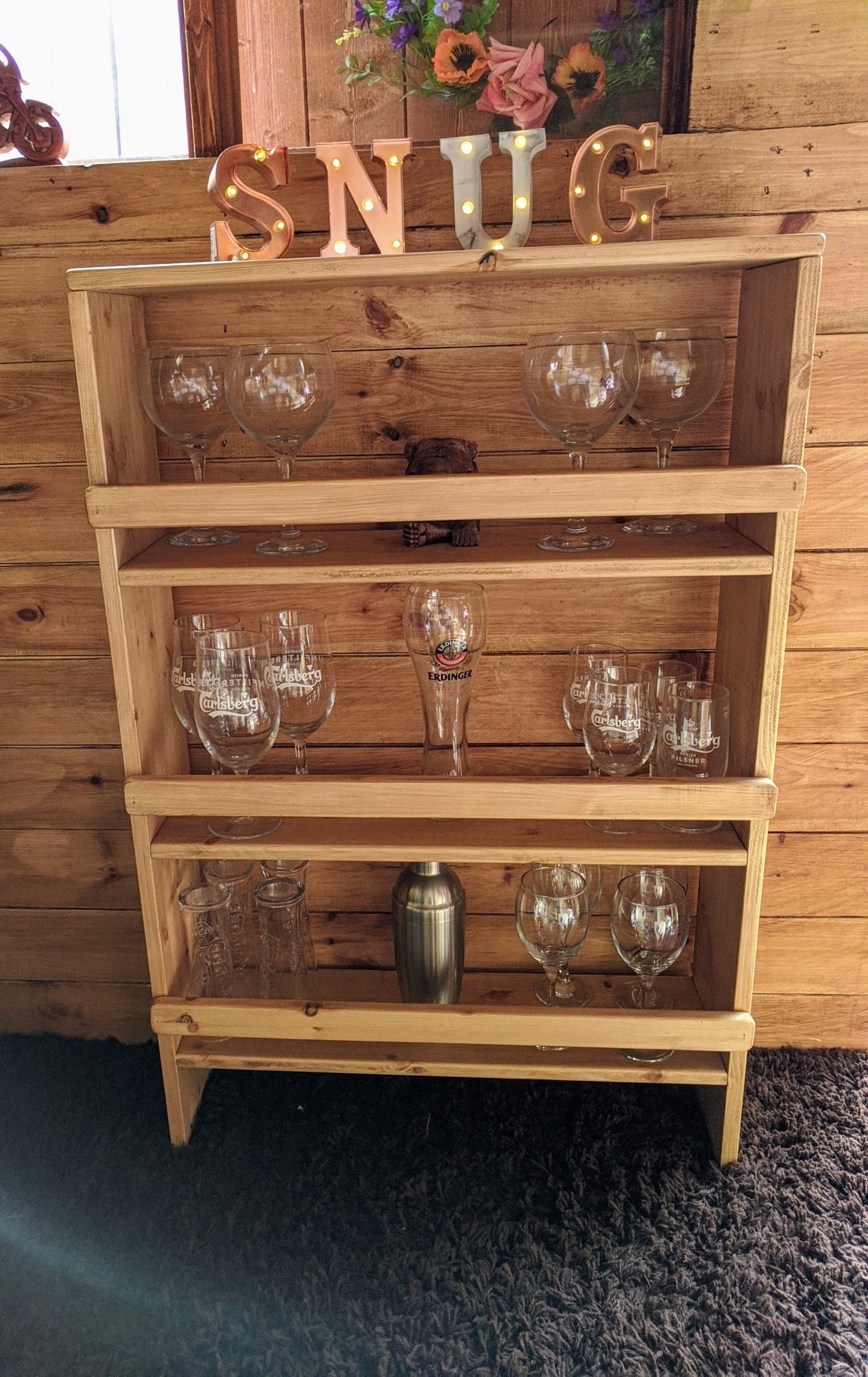 Pine Drinks Unitdrinks Home Bar Pine Bookcase Etsy UK