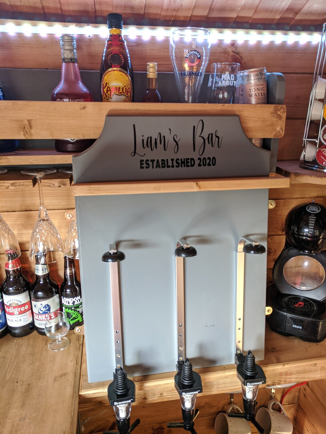 Handmade Pine optics Bar Personalised Home Bar wall mounted Etsy