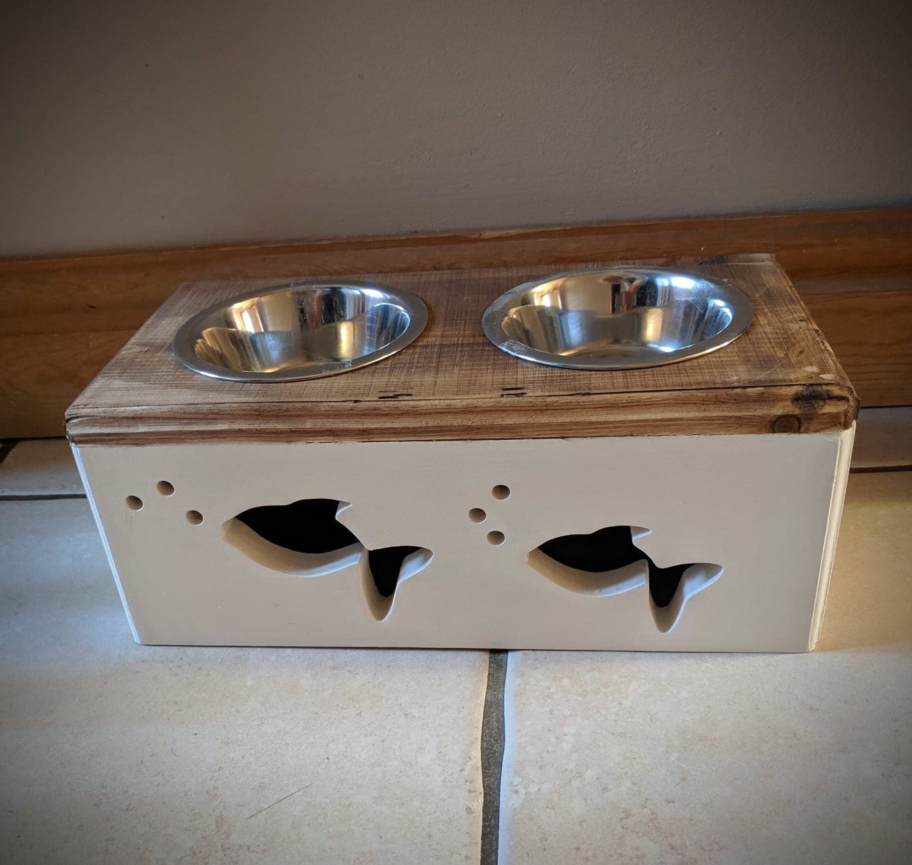Handmade Raised Cat Feeding Station Elevated Cat Bowl Etsy UK