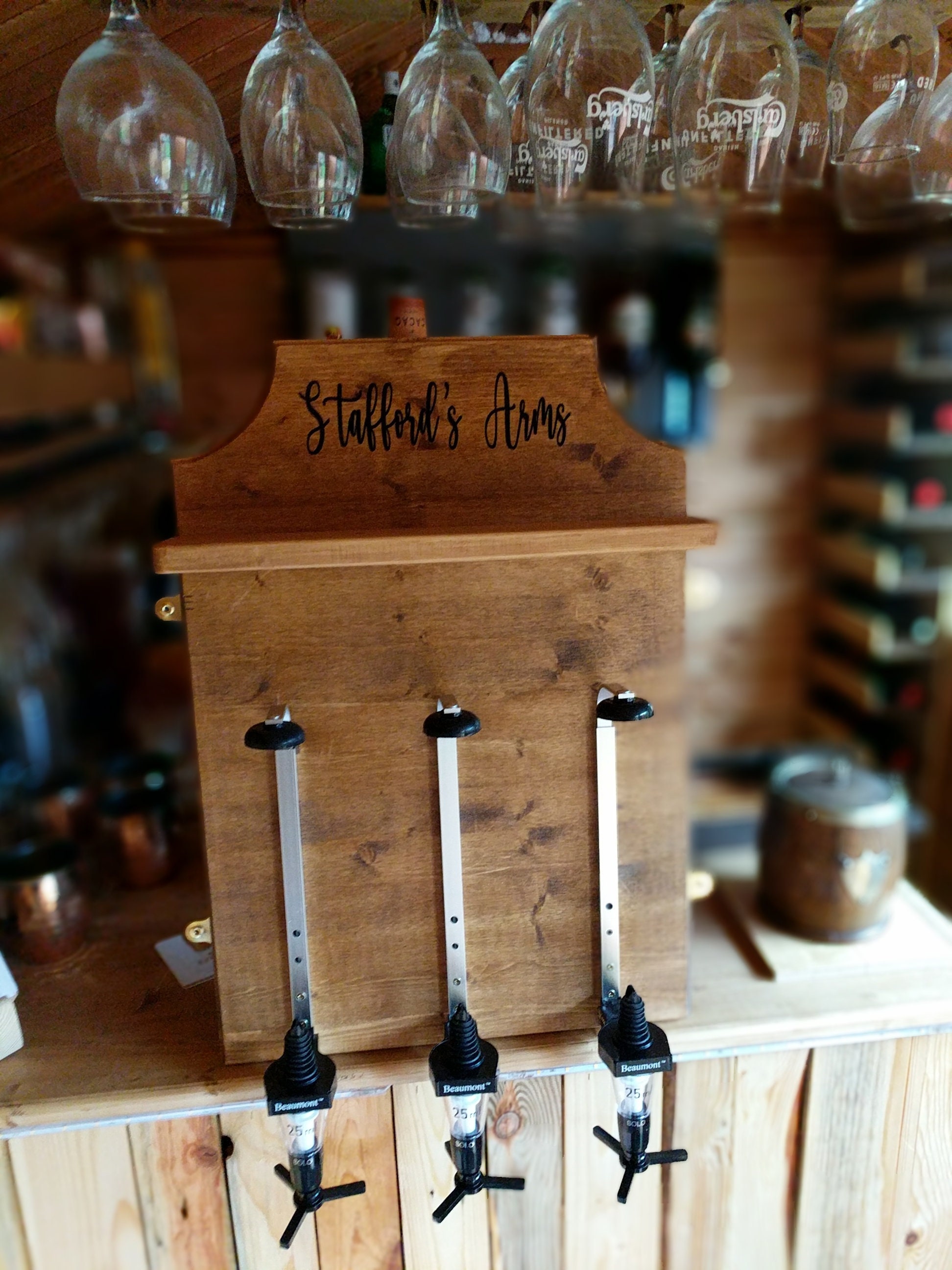 Handmade Pine Optics Bar Personalised Home Bar Wall Mounted Etsy UK