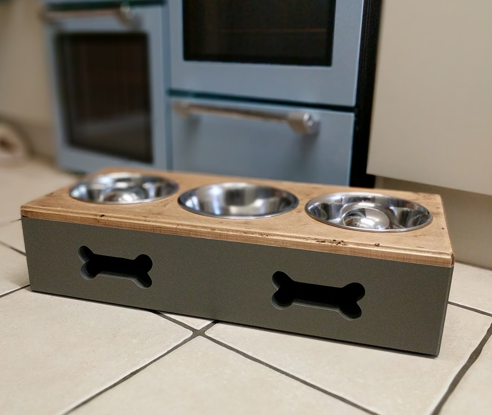 Handmade and personalised raised Dog feeder single and double Etsy