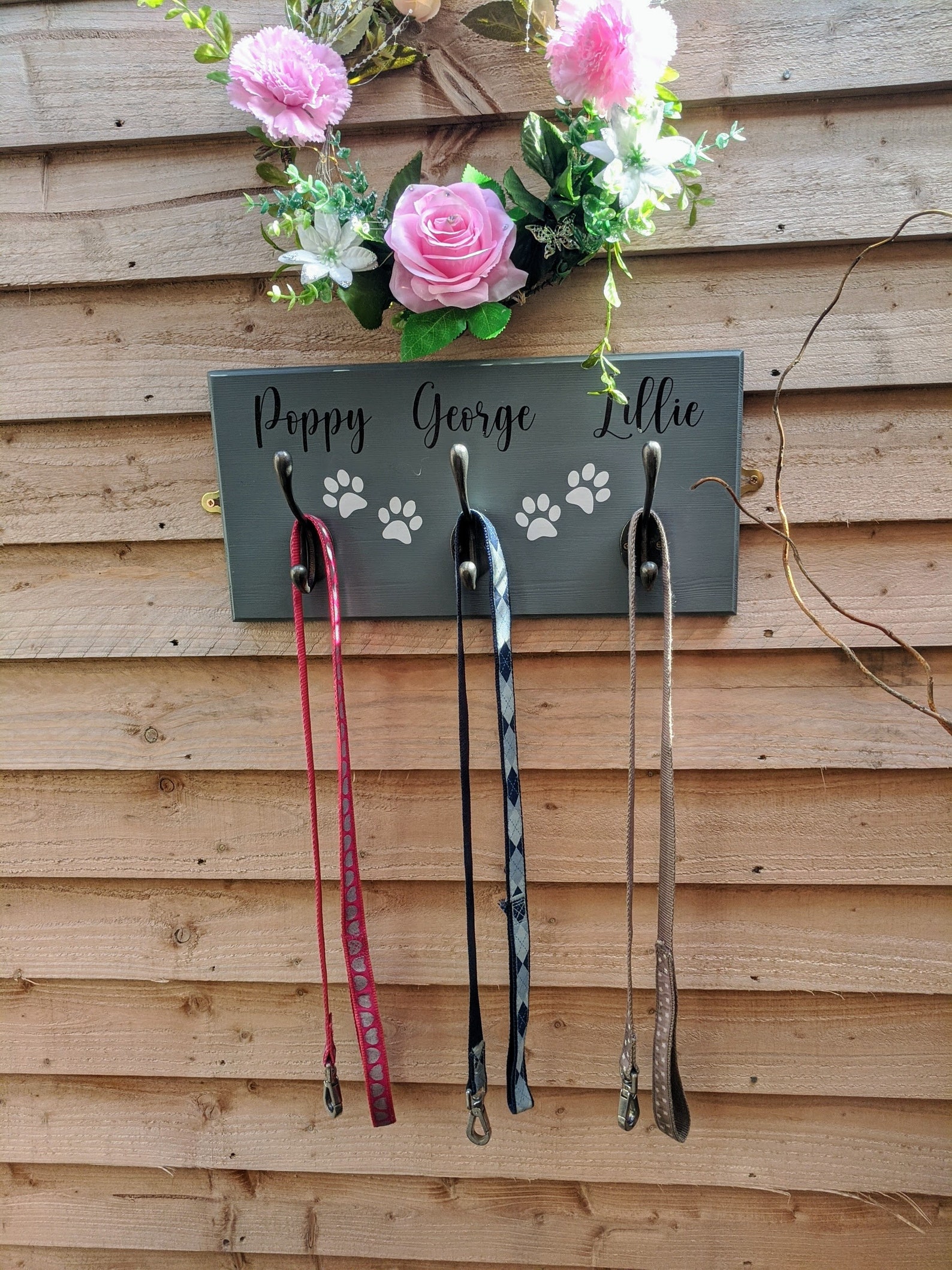 Pine Dog Lead Hanger Dog Lead Hook Personalised Dog Etsy