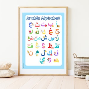 Arabic Alphabet Poster Wall Art Nursery Playroom Decor - Etsy