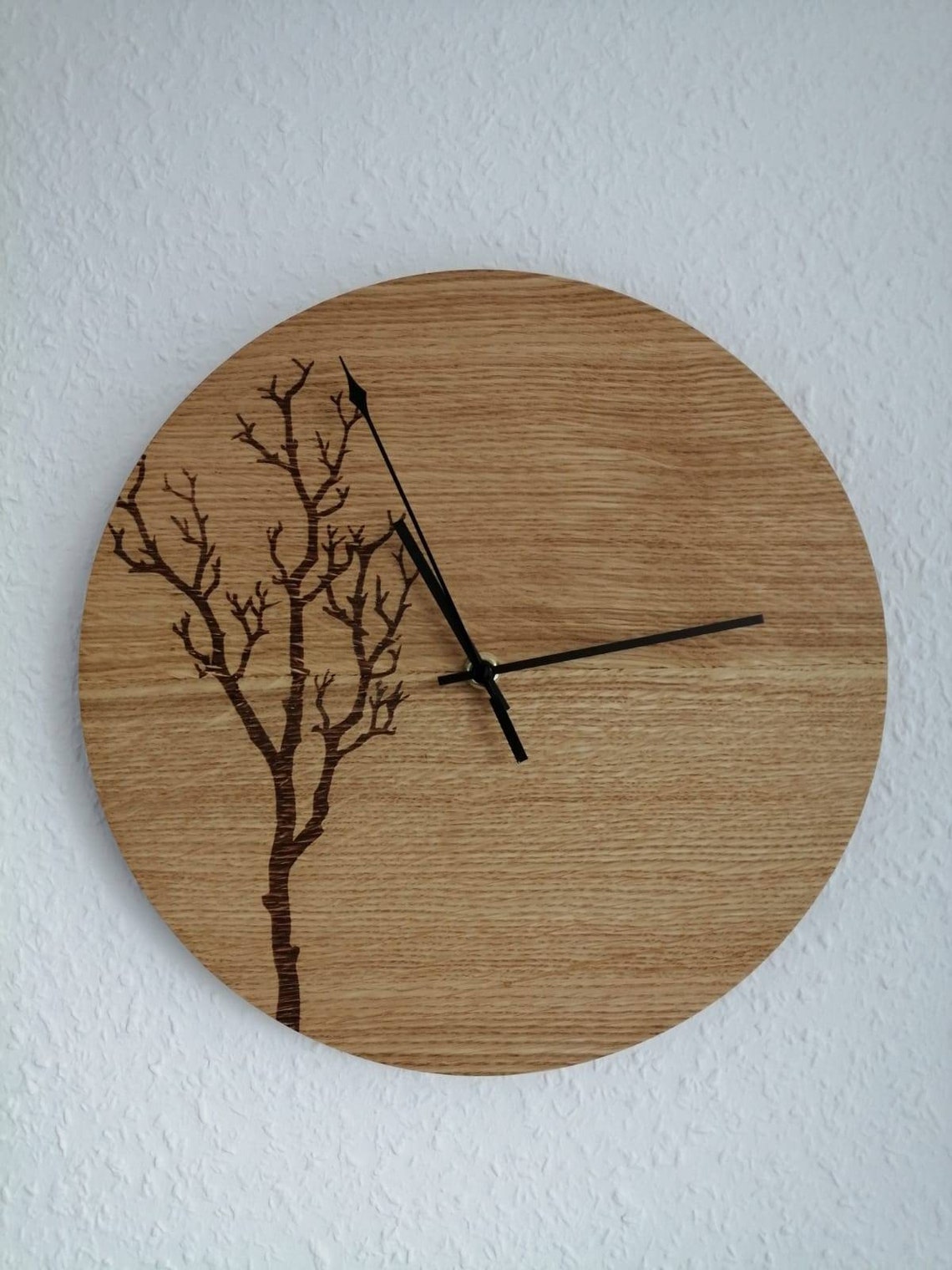 Wall clock with tree motif Etsy