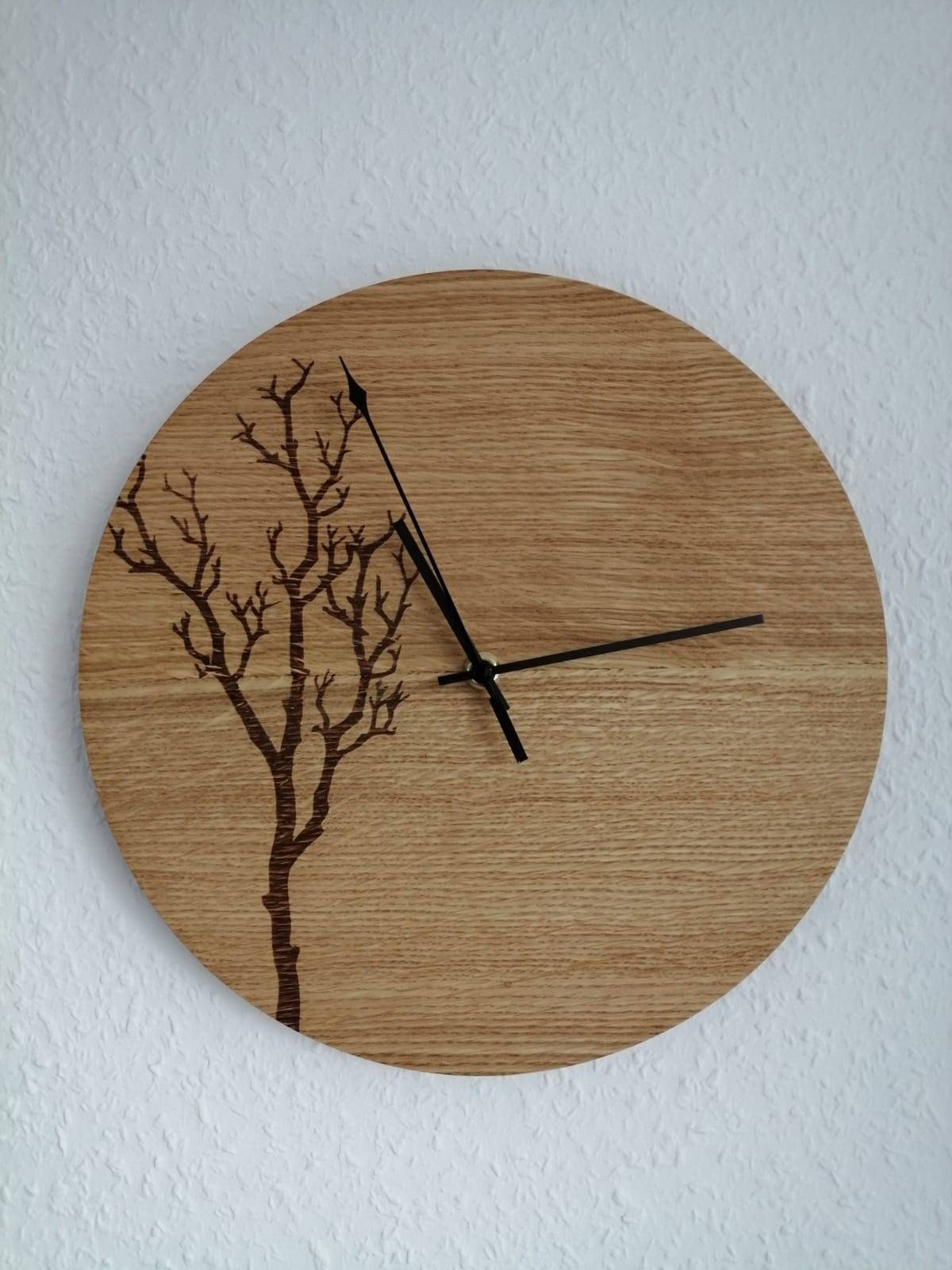 Wall clock with tree motif Etsy