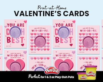 Cartes de Saint-Valentin imprimables pour les tout-petits, insert Play-Doh, téléchargement instantané, nom personnalisable, Saint-Valentin en classe, design féminin
