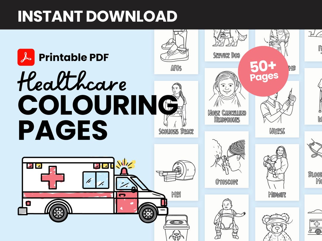 Health@work Sheets Coloring Pages Healthcare Coloring Pages for Kids Printable | Medical Coloring Sheets ...